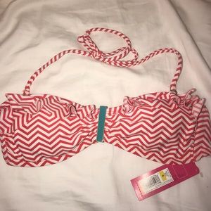 Red/pink/white bikini top